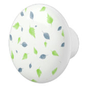 青と緑の葉パターン セラミックノブ (右)