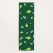 青と緑の葉パターン ヨガマット (裏面)