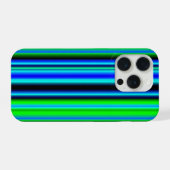 青と緑の虹色ストライプ iPhoneケース (裏面横)