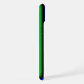 青と緑の虹色ストライプ iPhoneケース (右側面)