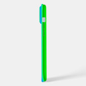 青と緑の虹色ストライプ iPhoneケース (左側面)