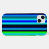 青と緑の虹色ストライプ iPhoneケース (裏面横)