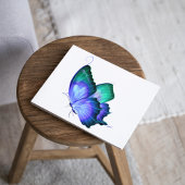 青と緑の蝶のビニールシール シール