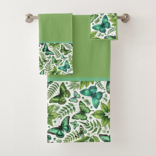 青と緑の蝶 バスタオルセット (インサイチュ)