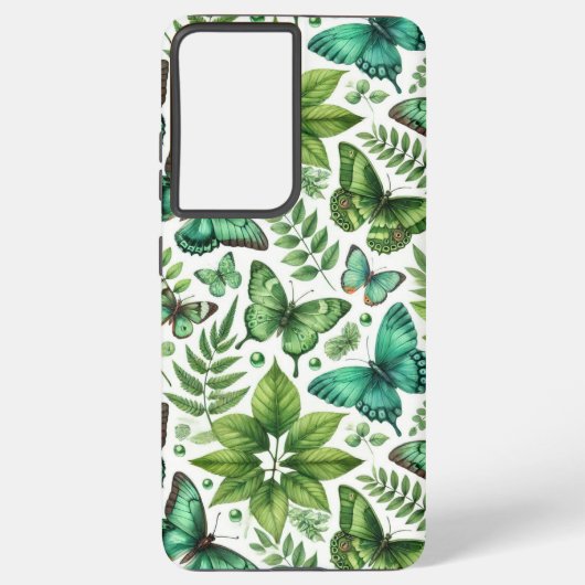 青と緑の蝶 SAMSUNG GALAXYケース (裏面)