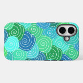 青と緑の転がる円のパターン Case-Mate iPhoneケース (裏面 (横))