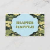 青と緑の迷彩柄のラッフルチケットまたはカードの挿入 エンクロージャーカード (裏面)