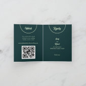 青と緑の野ビクトリアン花ロマンチック ノートカード (内部)