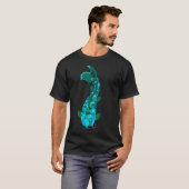青と緑の錦鯉 Tシャツ (正面フル)