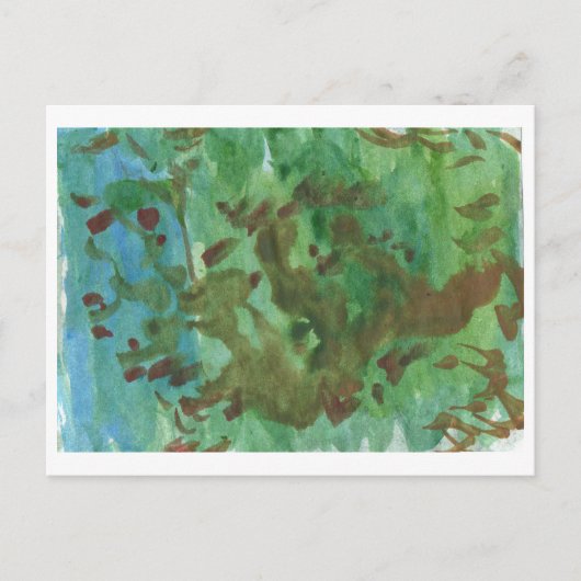 青と緑の風景はがき ポストカード (正面)