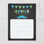 青と緑の黒板ベビーシャワーアドバイス アドバイスカード (正面)