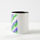 青と緑の（ばちゃばちゃ）跳ねる 動揺して ツートーンマグカップ (中央)