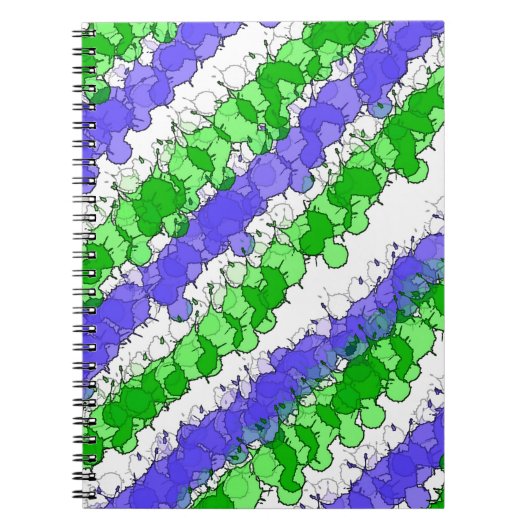 青と緑の（ばちゃばちゃ）跳ねる 動揺して ノートブック (正面)