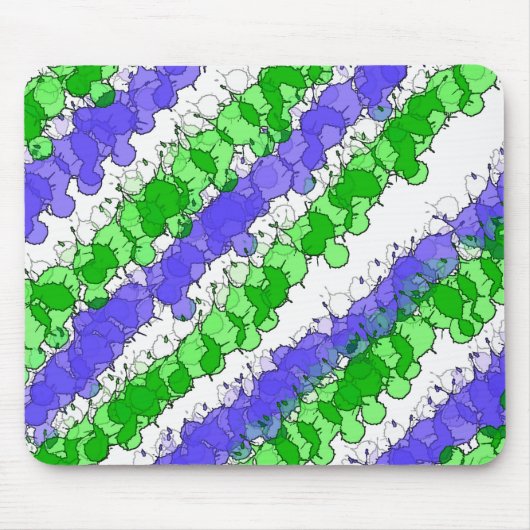 青と緑の（ばちゃばちゃ）跳ねる 動揺して マウスパッド (正面)
