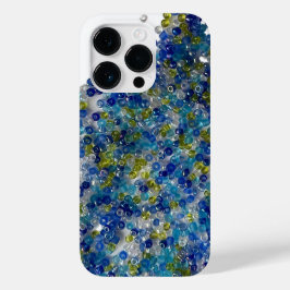 青と緑をこぼした種子ビーズ Case-Mate iPhone 14 PROケース