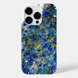 青と緑をこぼした種子ビーズ Case-Mate iPhone 14 PROケース
