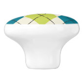 青と緑アーガイル柄の セラミックノブ (側面)