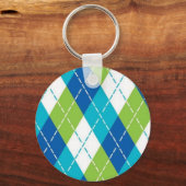 青と緑アーガイル キーホルダー (正面)