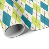 青と緑アーガイル ラッピングペーパー (ロールコーナー)