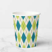 青と緑アーガイル 紙コップ (裏面)