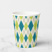 青と緑アーガイル 紙コップ (右)