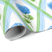 青と緑グランドミレニアムアジサイDitsy ラッピングペーパー (ロールコーナー)