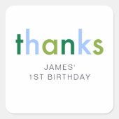 青と緑シンプルのモダン感謝してい スクエアシール (正面)