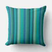 青と緑ストライプの クッション (正面)
