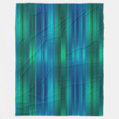 青と緑ストライプの フリースブランケット (正面)