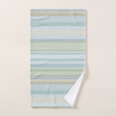 青と緑ストライプ バスタオルセット (ハンドタオル)
