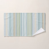 青と緑ストライプ バスタオルセット (ハンドタオル)