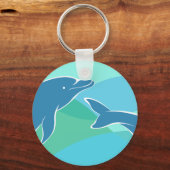 青と緑ドルフィンキーチェーン キーホルダー (正面)