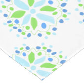 青と緑パターン(の模様が)ある ショートテーブルランナー (コーナー)