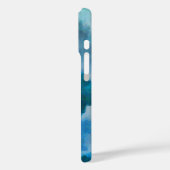 青と緑モダンの水色カスタムモノグラムの Case-Mate iPhoneケース (裏面 / 左)