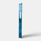 青と緑モダンの水色カスタムモノグラムの Case-Mate iPhoneケース (裏面 / 右)