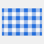 青と緑/白のバッファロー格子柄 ラッピングペーパーシート (正面)