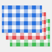 青と緑/白のバッファロー格子柄