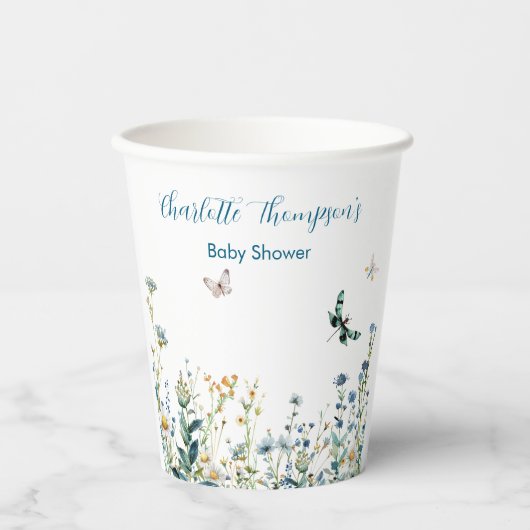 青と緑 紙コップ (正面)