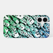 青と緑 iPhone 16ケース (裏面横)
