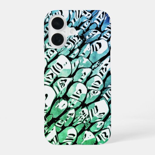 青と緑 iPhone 16ケース (裏面)