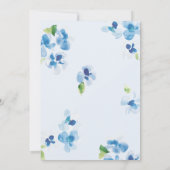 青と繊細な花のウェディング 招待状 (裏面)