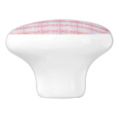 青と美しいピンクの格子模様のキャビネットの引っ張り セラミックノブ (側面)