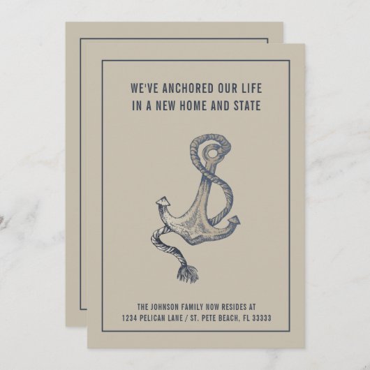 青と航海のトープヴィンテージいかり移動 案内状 (正面/裏面)