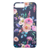 青と花のカラフル花束パターン Case-Mate iPhoneケース (裏面)