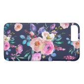 青と花のカラフル花束パターン Case-Mate iPhoneケース (裏面(横))