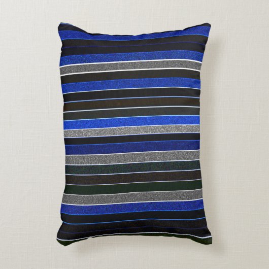 青と花崗岩のストライプアクセント枕 アクセントクッション (正面(垂直))