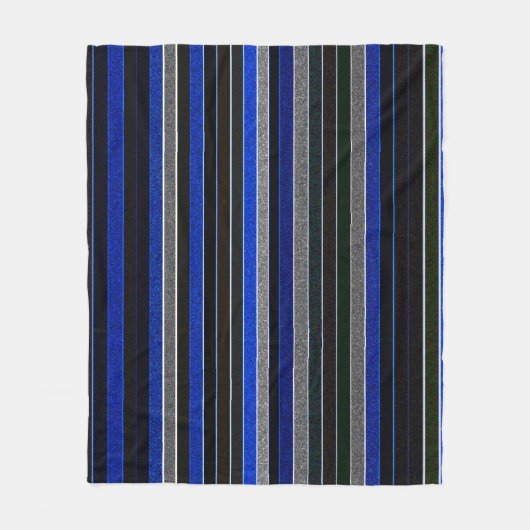 青と花崗岩のストライプフリースブランケット フリースブランケット (正面)