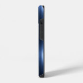 青と茶のストライプ iPhoneケース (左側面)