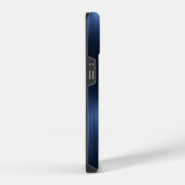 青と茶のストライプ iPhoneケース (右側面)
