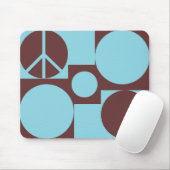 青と茶のピースドット マウスパッド (マウス)